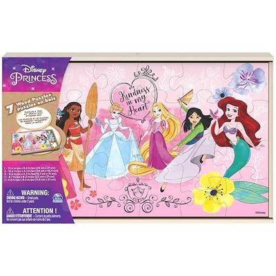 Spin Master Games Disney Princess Jigsaw Puzzles 7-Pack Preschool Activity | Artwork of Cinderella Ariel, Moana & More, 12pc, 16pc & 24pc Puzzles, Boosts Problem Solving Skills, 1+ Players, Ages 4+