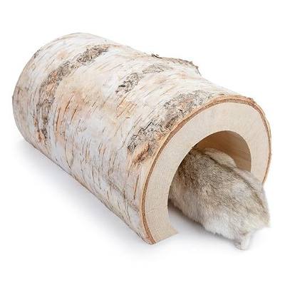 Niteangel Hamster Hideout Tree Trunk Tunnel for Dwarf Syrian Hamsters Gerbils and Small Animals (Half Tunnel)