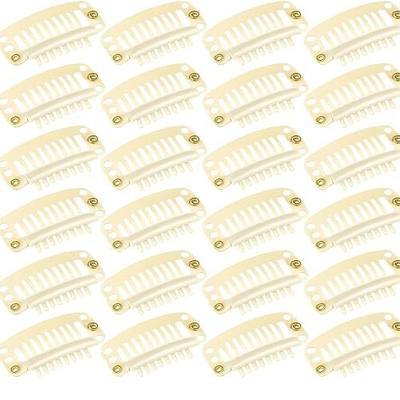 WILLBOND 30 Pcs Wig Clips Hair Extensions, 9-Teeth 32 Mm, Beige