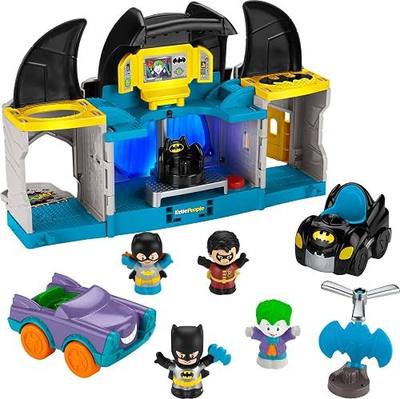 Fisher-Price Little People DC Super Friends Deluxe Batcave Playset | Toddler Batman Toy, Lights, Sounds & Character Phrases, Includes 2 small vehicles, Ages 18+ Months (Amazon Exclusive)