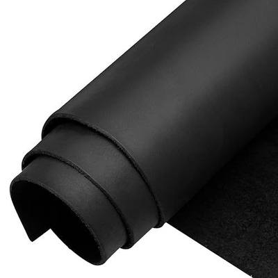 Black Leather Sheets for Crafts Tooling Leather Square 1.8-2.1mm Thick Full Grain Leather Pieces Genuine Cowhide Leather for Crafts Sewing Hobby Workshop 6"x12"