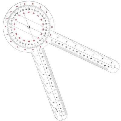 Frienda 12 Inch Goniometer 360 Degree Range of Motion Goniometer, Plastic Protractor Angle Ruler for Physical Orthopedic Rehab Sports Classroom Use(1 Piece)