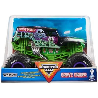 Monster Jam Official Grave Digger Monster Truck - Grave Digger Collector 1:24 Scale Die-Cast Vehicle - Chrome Rims and BKT Tread Tires For Use In All Playsets - Collectible For Fans & Birthday Parties