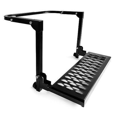KAIRAY Folding Tire Step Portable Wheel Step Adjustable Height and Width Non-Slip for Truck SUV Pickup Max 350 Pounds, Black
