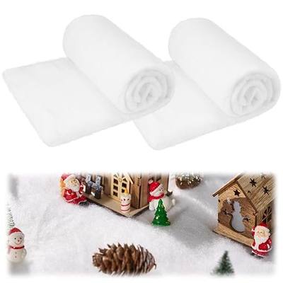 JOYIN Christmas Snow Blanket Roll for Christmas Decoration, Village Displays, Under The Xmas Tree - Thick White Soft Fake Snow Cover for Holiday Decor and Winter Displays (15In x 10Ft, 2PCS)
