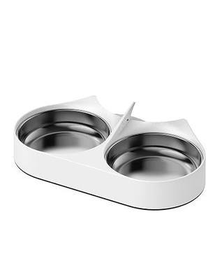 PETLIBRO Pet Food Splitter with Stainless Steel Bowls, Automatic Cat Feeder Bowls for Two Cats or Dogs, Suitable for PETLIBRO Automatic Cat Feeder PLAF005, PLAF006, PLAF103, PLAF203, White