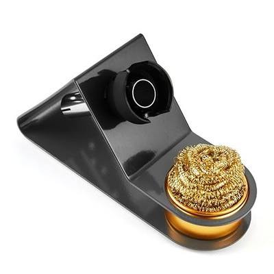 Noah Premium Soldering Iron Holder with Brass Coil Tip Cleaner, Soft Coiled Brass Tip Cleaner Kit, No Water Needed, Black