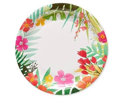 American Greetings Tropical Luau Party Supplies for BBQs and All Summer Parties, Dinner Plates (36-Count)