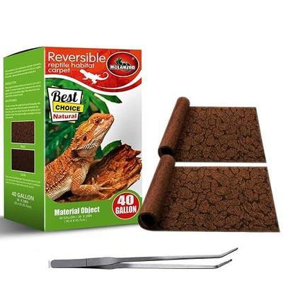 Reptile Carpet 40 Gallon 2 Pack for Bearded Dragon Tank Accessories,Enclosure Terrarium Liner Bedding Mat for Lizard,Gecko,Snake,Chameleons,Tortoise with Tweezers Feeding Tong(36 * 18in)