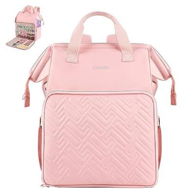 Leudes Knitting Bag Backpack,Yarn Storage Organizer Large Crochet Bag Tote Christmas Gift Yarn Holder Case for Carrying Projects,Knitting Needles (Pink)