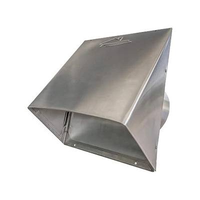 Builder's Best 84041 Heavy Gauge Wall Vent Hood with Spring Loaded Damper, 6" Diameter x 6" Tail, Aluminum, Silver (NEW 2021)