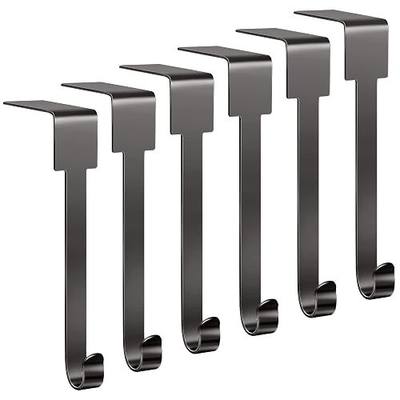 Fovths 6 Pieces Christmas Stocking Holder Xmas Stockings Fireplace Hooks Mantel Stocking Clips for Christmas Decoration, Black