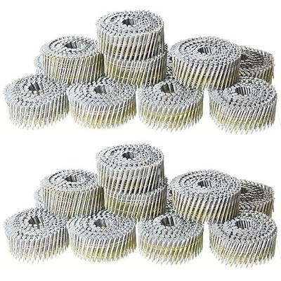1-3/4Inch x 0.092Inch Collated Wire Coil Siding Nails, 15-Degree Full Round-Head, Ring Shank, Hot-Dipped Galvanized, 3600 Count