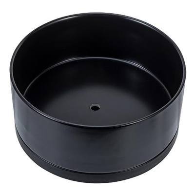 MyGift 8 Inch Black Ceramic Succulent Planter Pot - Decorative Flower Plant Bowl with Removable Saucer