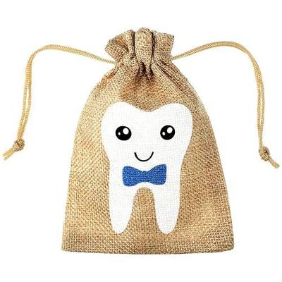 Shappy Tooth Fairy Bag Pouch for Boys and Girls to Place Under Pillow Milk Teeth Container Box Tooth Holder Keepsake Gift for Kids Children Baby Shower Birthday (Blue Style)