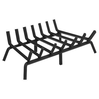 MCKE Fireplace Grate 24 inch Heavy Duty Solid Steel Fireplace Log Holder 3/4" Bar Fire Grates for Indoor Outdoor Chimney Hearth Kindling Tools Wrought Iron Wood Stove Holder Firewood Burning Rack