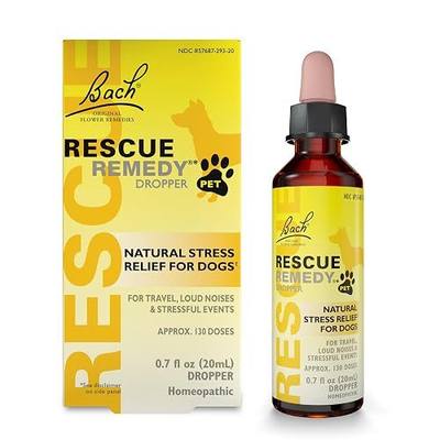 RESCUE Remedy Pet Dropper for Dogs - 20 mL - Stress & Tension Support for Dogs with Bach Natural Flower Essences - Sedative-Free, Homeopathic Liquid Formula - for All Breeds, Ages & Weights