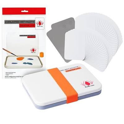 Redgrassgames Everlasting Wet Palette for Miniature Painting and Acrylic Paints - Painter Lite 8.9" - Keeps Paint Fresh, Approved by Pro Painters - Painting Palette with Lid, Seal, 50 Sheets, 2 Foams
