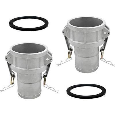 2PCS Aluminum Global Cam and Groove Hose Fitting C-300 3" Type C with 2 PCS Camlock Gasket Female Camlock with a Hose Shank (3 inch, Type C)