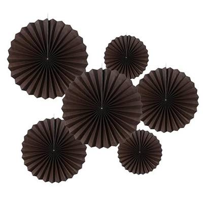 MOWO Brown Paper Fans Hanging Decoration, 6pc