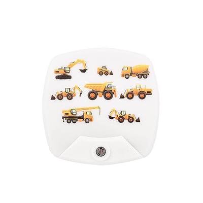 2 Pack - Cartoon Engineering Vehicle LED Plug-in Night Light for Kids - Wall Lamp Take Good Care Children Sleep Light Sensor Auto Controlled Nightlights for Baby Nursing