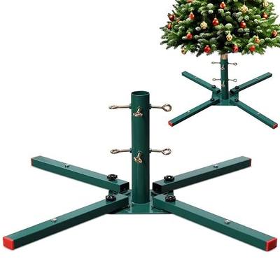 FLY HAWK Christmas Tree Stand, 1.49” Foldable Artificial Christmas Tree Metal Ornament Holder Universal Model Adjustable ,Umbrella Stand Artificial Christmas Real Tree for Pine SprucePoplar (Black)