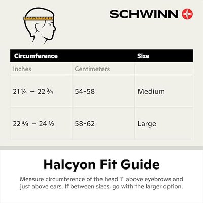 Schwinn Halcyon ERT Bike Helmet For Adult Youth Men Women, Ages 14 and Up, Can Fit Head Circumference 54-62 cm, With 19 Vents, Removable Visor, and Adjustable Locking Strap