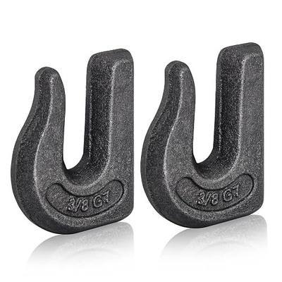 Weld-on Grab Chain Hook 3/8-in Heavy Duty Tow Hook G70 Forged Steel Tractor Hook Weldable for Car, Truck,SUV, RV,UTV,Tractors (2Pcs)