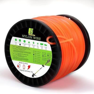 Viabrico .095" Weed Eater String, Square Orange Heavy Duty String Trimmer Line, Weed Wacker String Universal Commercial Grade, Premium Nylon Weedeater Line 0.095" x 1.7LB, 330Foot