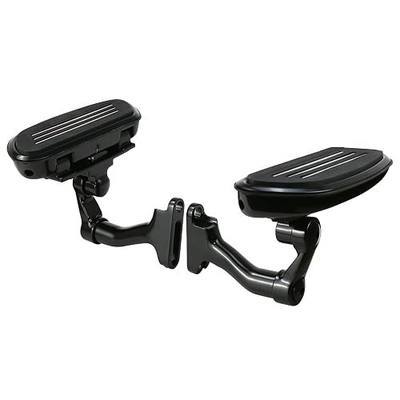 Adjustable Streamliner Passenger Footboard Floorboard with Mount Kit Fit for Harley Touring Road King Road Glide Street Glide Electra Glide 1993-2025 (Black)