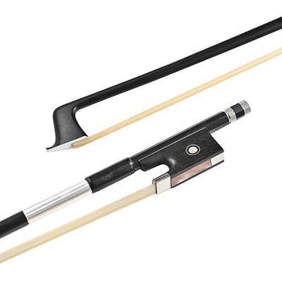 LIEKE Carbon Fiber Violin Bow 4/4 Full Size LightWeight Fiddle Bow (4/4 size, Black)