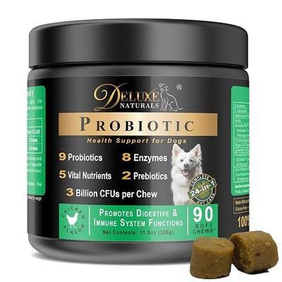 Probiotic Soft Chews for Dogs, 90 Count, Chicken Flavor | Digestive & Immune Support, 9 Probiotics, 8 Enzymes, 2 Prebiotics, 5 Vital Nutrients