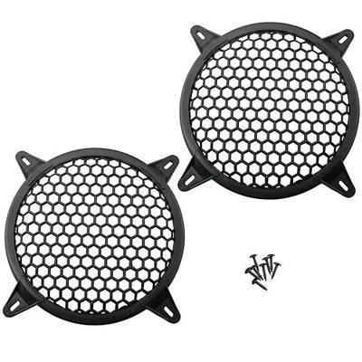 2pcs 6" Protective Cover for Speaker Grille, Hard Plastic Car Subwoofer Metal Round Metal Mesh Cover, Black