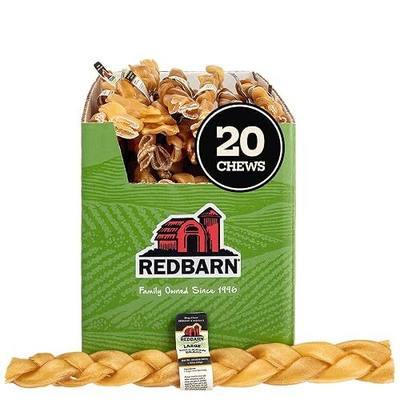 Redbarn Pet Products Redbarn Natural 12" Beef Collagen Braids - Case of 20 Sticks - Long Lasting Low-Odor Alternative to Rawhide & Bully Sticks -Single Ingredient Chew for Medium Large Dogs