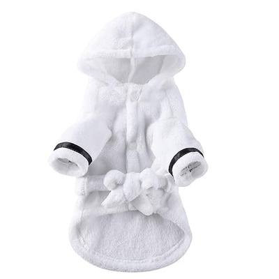 Pet Bathrobe Dog Pajama, Thickened Hooded, Quick Drying & Super Absorbent | Dog Bath Towel Soft Pet Nightwear for Puppy Small Dogs Cats