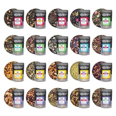 Tiesta Tea - Discovery Sampler Dry Flight Set, Loose Leaf | High to No Caffeine, Hot & Iced Up to 200 Cups, Tea Variety Pack with Green, Herbal, Black & Chai Brew