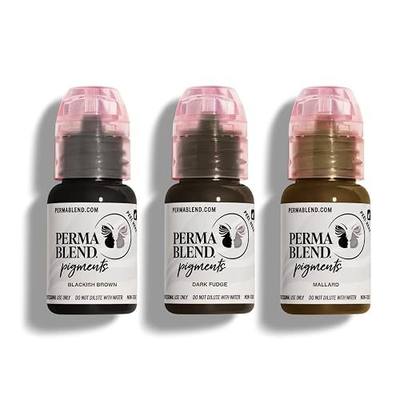 Perma Blend Cool Eyebrow Mini Set - Vegan PMU Tattoo Ink for Brows & Eyeliner - Microbalding Supplies for Permanent Makeup - Cool-Toned Pigment Kit for Cosmetic Tattoo Artists