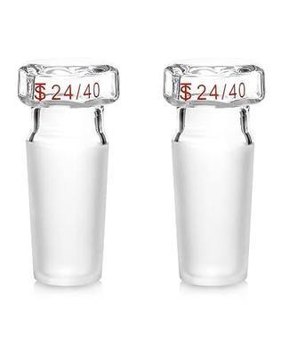 QWORK Glass Stopper, 2 Pcs Hex Head Glass Hollow Stopper for 24/40 Outer Joint