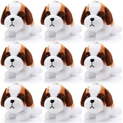 Sumind 9 Pcs 4" 5" Mini Plush Stuffed Dog Party Favor Small Puppy Stuffed Animal Bulk Soft Toy Doll Cute for Kids Graduation School Gift Baby Shower Birthday Adopt Party(Beagle Dog)