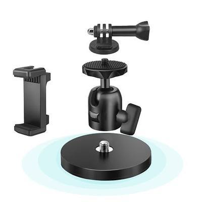 Magnetic Camera Mount with Ball Head, Magnetic Phone Holder for Gym,Super Strong Rubber Coating Neodymium Magnet for Smartphone Hero 13/12/11/10/9/8/7/6,DJI Osmo Action Insta360, Security Camera