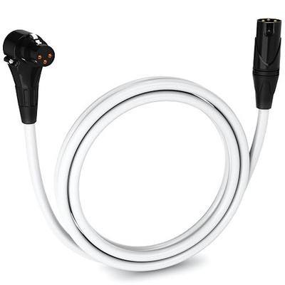 LyxPro 6 ft XLR Mic Cable, Male to Right-Angle Female, White