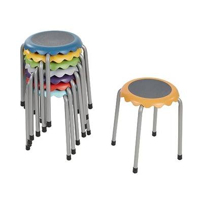 ECR4Kids Daisy Stackable Stool with Glides Seating Set, Flexible Seating, Assorted, 8-Piece
