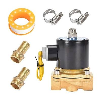 Brass Electric Solenoid Valve 110V 1/2In(inch) Pneumatic Air Normally Colsed for Water Gas Fuel Oil, 1/2In-110V