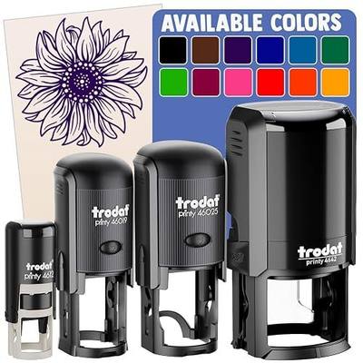Fancy Blooming Sunflower Flower Self-Inking Rubber Stamp for Stamping Crafting Planners - 1/2 Inch Mini - Pink Ink