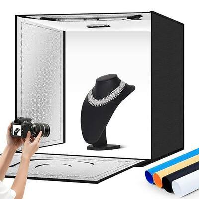 Light Box Photography 24"x24" with 120LED Lights and 4 Color Backdrops Photo Box with Lights, Foldable Light Box with Adjustable Brightness, 6000-6500K Dimmable Portable Picture Box Shooting