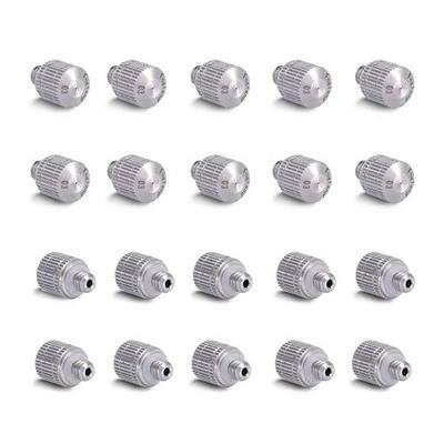 Fogland Stainless Steel Misting Nozzles, 20 Pack, 0.012" Orifice Mist Heads | 10/24 UNC for Outdoor Misting Cooling Systems, Rustproof Stainless Steel Construction, Anti-clog Replacement Nozzles