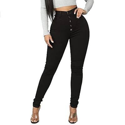 FISCLOSIN Womens High Waist Stretch Jeans 5 Button Push Up Butt Lifting Skinny Colombian Jeans