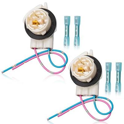 RED WOLF Headlight Wiring Harness Socket 3056 3156 3157 LED Connector Plug for Select GM GMC Chevy Silverado Sierra 1997-2007 Pigtail Retrofit Headlamp Daytime Running Lights Turn Lights