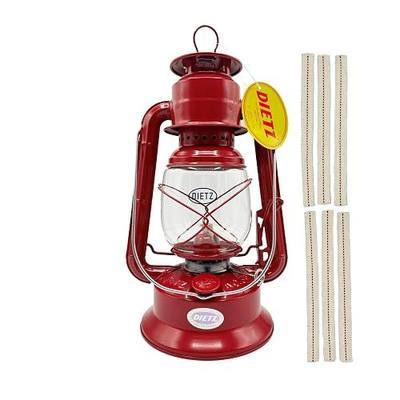 Light of Mine - Dietz #30 Little Wizard Red Oil Lantern Bundle Including 6-Pack of 100% Cotton 5/8" Replacement Wick Strips (#30, RED)