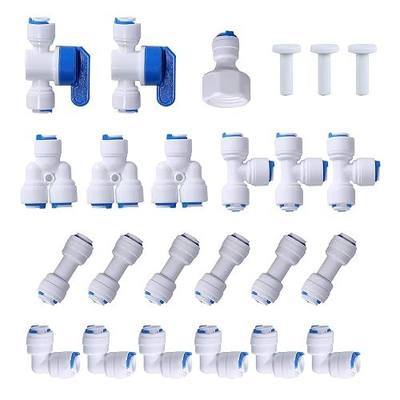 JBT 1/4" OD Quick Connect Push in to Connect Water Tube Fitting, 24-Pack